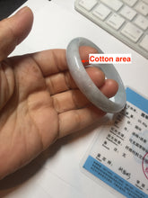 Load image into Gallery viewer, 53.5mm Certified Type A 100% Natural light green white oval Jadeite bangle AU2-3837