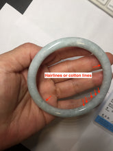 Load image into Gallery viewer, 62mm certified Type A 100% Natural white gray light purple green round cut Jadeite Jade bangle PE92-3225