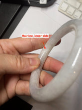 Load image into Gallery viewer, 56mm Certified Type A 100% Natural light purple white round cut Jadeite bangle BS128-4024
