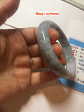 Load image into Gallery viewer, 58.5mm certified 100% natural Type A light green/purple white Snowy Pine Forest jadeite jade bangle J125-3067