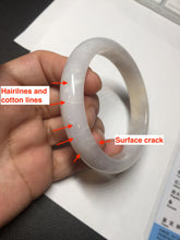 Load image into Gallery viewer, 56.6mm certified 100% natural Type A icy watery light purple/white jadeite jade bangle BP10-2678