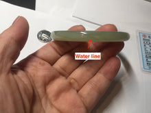 Load image into Gallery viewer, 56.2mm Certified 100% Natural icy watery light green/yellow round cut nephrite jade bangle HN32-3597