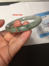 Load image into Gallery viewer, 51.1mm certified 100% natural Type A dark green yellow gray round cut jadeite jade bangle H163-6011