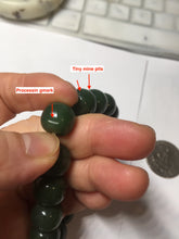 Load image into Gallery viewer, 100% Natural 10.8/12mm dark green/gray/black vintage style Jade (碧玉)bead bracelet group HT132