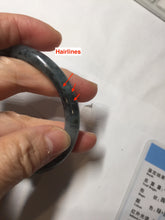 Load image into Gallery viewer, 55.4mm Certified Type A 100% Natural icy watery dark green/gray round cut Jadeite bangle AA133-6936