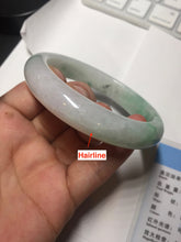 Load image into Gallery viewer, 56.1mm certified 100% natural icy watery light white/sunny green jadeite jade bangle BN71-3879