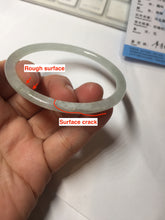 Load image into Gallery viewer, 58.5mm Certified Type A 100% Natural icy watery white/light green flat slim Jadeite Jade bangle BG223-8575