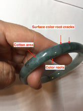 Load image into Gallery viewer, 55mm Certified type A 100% Natural light green blue purple gray black Jadeite bangle PB274-2748