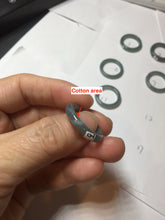 Load image into Gallery viewer, Size 6 1/2 100% natural type A light dark green blue black gray Guatemala jadeite band ring group AA112
