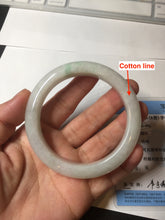 Load image into Gallery viewer, 56.8mm Certified Type A 100% Natural sunny green/white Jadeite Jade bangle BP50-3874