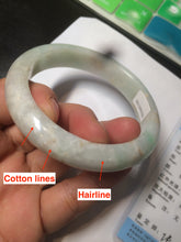 Load image into Gallery viewer, 55.7mm 100% natural Type A sunny green/brown/white jadeite jade bangle R97-3332