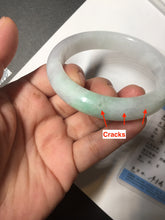 Load image into Gallery viewer, 56.4mm Certified Type A 100% Natural sunny green/white Jadeite Jade bangle BP51-3875