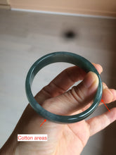 Load image into Gallery viewer, 52.8mm Certified Type A 100% Natural icy watery deep sea green/blue/gray/white Guatemala Jadeite bangle KS91-6393