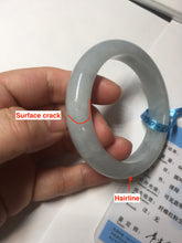 Load image into Gallery viewer, 56.3mm certified 100% natural type A icy watery white light green chubby jadeite jade bangle AH97-0549