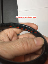 Load image into Gallery viewer, AllaboutjadeCanada.com only 61.8mm type A 100% Natural dark green black MoCui(墨翠) Jadeite bangle PC195
