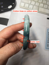 Load image into Gallery viewer, 57.5mm Certified Type A 100% Natural Dark Green Blue Gray Black Moonlit Ink (水墨月色) Round Cut Jadeite Jade Bangle BS150-0741