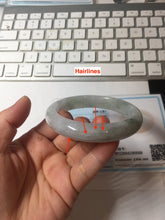 Load image into Gallery viewer, 57.8mm certified 100% certified natural light green white fresh air jadeite jade bangle PC251-0569