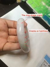 Load image into Gallery viewer, 57.5mm Certified 100% natural Type A sunny green/purple jadeite jade bangle AX90-1457