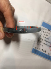 Load image into Gallery viewer, 55.8mm Certified Type A 100% Natural icy watery dark green/purple/gray round cut Jadeite bangle AA131-6925