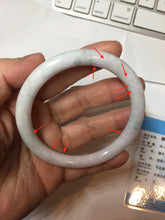Load image into Gallery viewer, 59.2mm Certified Type A 100% Natural light green white purple round cut jadeite Jade bangle PB258-3208