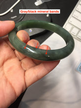 Load image into Gallery viewer, 61mm Certified 100% Natural dark Green/Gray/Black Nephrite Bangle HF137-8883