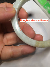 Load image into Gallery viewer, 59.5mm certified Type A 100% Natural light green/brown square Jadeite Jade bangle R101-1758