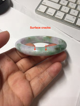 Load image into Gallery viewer, 52.5mm Certified 100% natural Type A sunny Green Brown Purple(Fu Lu Shou) jadeite jade bangle PH248-0503
