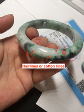 Load image into Gallery viewer, 54.5mm certified Type A 100% Natural sunny green white purple Jadeite Jade bangle BQ45-4132