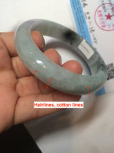 Load image into Gallery viewer, 55 mm Certified type A 100% Natural green/purple/black Jadeite bangle AT97-7557
