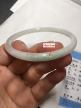 Load image into Gallery viewer, 56mm 100% natural Type A light green white slim round cut jadeite jade bangle AD107-8108