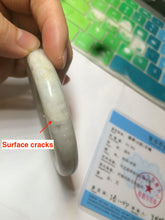 Load image into Gallery viewer, 56.8mm certified 100% natural type A light green/purple/yellow round cut jadeite jade bangle D121-8931