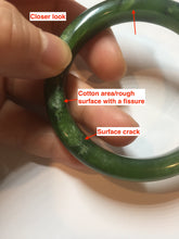 Load image into Gallery viewer, 51mm certified 100% Natural dark green/black nephrite (碧玉) bangle HN123-0138