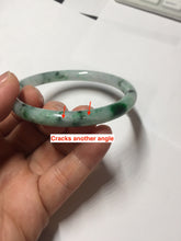 Load image into Gallery viewer, 55mm Certified Type A 100% Natural sunny green light green purple with green floating flowers slim round cut Jadeite bangle PD204-3919