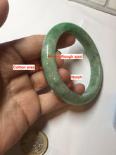 Load image into Gallery viewer, 59mm Certified Type A 100% Natural sunny green gray Jadeite Jade bangle BG236-9898