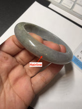 Load image into Gallery viewer, 57mm Certificated 100% natural type A light green/gray/black jadeite jade bangle BP53-5969