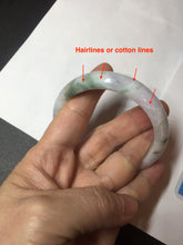 Load image into Gallery viewer, 56.6mm certificated Type A 100% Natural green purple white Jadeite Jade bangle BL66-6241