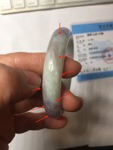 Load image into Gallery viewer, 49.7mm certified 100% natural Type A sunny green/purple jadeite jade bangle BH116-1950