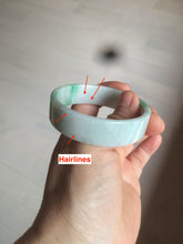 Load image into Gallery viewer, 52.5mm Certified type A 100% Natural sunny green/purple/white square Jadeite Jade bangle AX45-4714