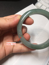 Load image into Gallery viewer, 53.2mm certified type A 100% Natural dark green/gray/yellow Jadeite Jade bangle AF96-7577