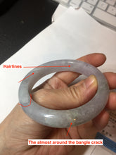 Load image into Gallery viewer, Shopify Only. 57mm Certified Type A 100% Natural icy watery green purple Jadeite Jade bangle BM85-8637