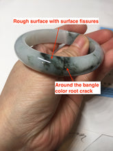 Load image into Gallery viewer, 53mm Certified Type A 100% Natural green white with green floating flowers Jadeite Jade bangle AM97-2725