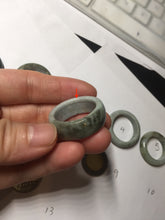 Load image into Gallery viewer, Size 7 3/4-13 100% natural type A light green/black/white/brown jadeite band ring group PD197