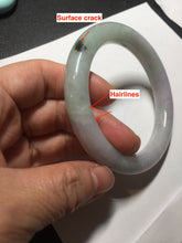 Load image into Gallery viewer, 58.5mm certified type A 100% Natural sunny green/purple round cut Jadeite Jade bangle BM84-0022