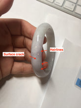 Load image into Gallery viewer, 50.5mm Certified Type A 100% Natural light purple/white oval shape Jadeite Jade bangle BK128-0257