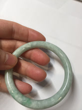 Load image into Gallery viewer, 51mm certified Type A 100% Natural light green sunny green white round cut Jadeite Jade bangle PH165