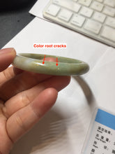 Load image into Gallery viewer, 54.8mm certified 100% natural Type A light green/yellow jadeite jade bangle PH159-4676