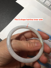 Load image into Gallery viewer, 56.5mm 100% natural Type A light green white round cut jadeite jade bangle BL89-4671