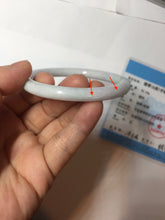 Load image into Gallery viewer, 56mm certified Type A 100% Natural white sunny green purple slim round cut Jadeite Jade bangle PB263-3202