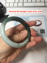 Load image into Gallery viewer, AllaboutjadeCanada.com only 55.5mm certified 100% natural Type A oily dark green gray black(老油青) half mountain half water (半山半水) jadeite jade bangle PC257-0052