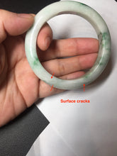 Load image into Gallery viewer, 54mm Certified 100% natural Type A sunny green/white jadeite jade bangle BK97-0352